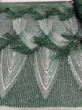 Fringe Sequins - Dangle 4 Way Stretch Fancy Sequins Fabric Sold By The Yard