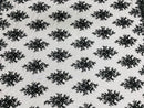 Floral Cluster Beads - Black - Embroidered Beaded Flower Design Fabric on Mesh