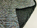 Damask Decor Sequins - Iridescent Silver on Black Mesh - 4 Way Stretch Design High Quality Fabric