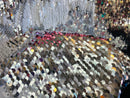 Reversible Sequins - White / Silver - Mermaid Sequins Stretch Fabric By Yard