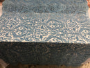 Embroided - Baby Blue Beaded Damask Pattern Fabric Embroidery Lace Design Fabrics Sold By The Yard