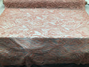 Beaded Zebra Pattern Fabric Pink Embroidered Hand beaded Lace Design Fabrics By The Yard