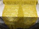 Beaded Zebra Pattern Fabric Yellow Embroidered Hand beaded Lace Design Fabrics By The Yard