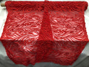 Beaded Zebra Pattern Fabric Red Embroidered Hand beaded Lace Design Fabrics By The Yard