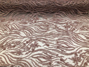 Beaded Zebra Pattern Fabric Blush Embroidered Hand beaded Lace Design Fabrics By The Yard