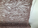 Beaded Zebra Pattern Fabric Blush Embroidered Hand beaded Lace Design Fabrics By The Yard