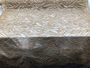 Beaded Zebra Pattern Fabric Champagne Embroidered Hand beaded Lace Design Fabrics By The Yard