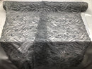 Beaded Zebra Pattern Fabric Silver Embroidered Hand beaded Lace Design Fabrics By The Yard