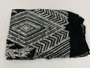 Triangle Sequin Fabric - Silver on Black - Geometric Designs Spandex Mesh