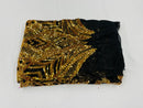 Yellow Gold Sequin - 4 Way Stretch Embroidered Royalty Sequins Fancy Design Fabric By Yard