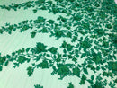 Green 3D Floral Design Embroider With Pearls On A Mesh Lace Dresses-Prom-Nightgown By Yard