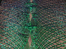 4 Way Stretch Sequins Geometric Fabric Iridescent Green Lace Fabric Dress-Fashion-Prom By The Yard