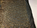 4 Way Stretch  Sequins Geometric Fabric - Black and Gold -  Lace Fabric Dress Fashion By The Yard