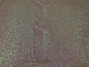 4 Way Stretch Sequins Geometric Fabric Iridescent White Pink Lace Mesh Dress Fashion By The Yard