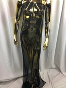 BLACK Power Mesh By The Yard Nylon Lycra Spandex 4 Way Stretch Apparel Fabric 58"/60" Wide