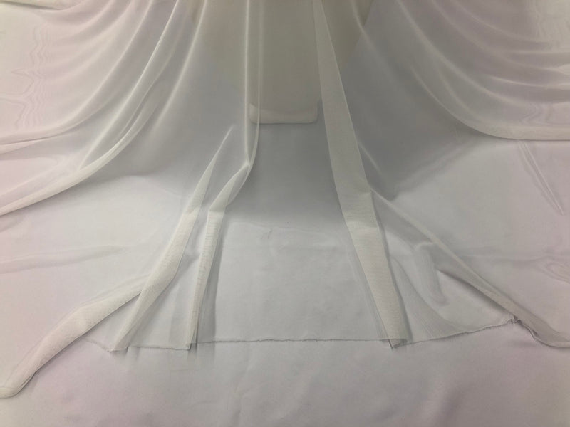 Power Mesh Fabric By The Yard - Off-White - Nylon Lycra Spandex 4 Way Stretch Apparel Fabric  58"/60"