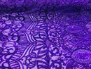Luxury Feather Sequins - Purple - 4 Way Stretch Glamorous Fringe Feather Sequins Fabric