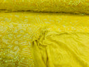 Luxury Feather Sequins - Iridescent Yellow - 4 Way Stretch Glamorous Fringe Feather Sequins Fabric