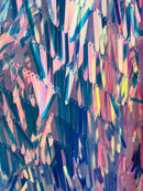 Sword Shape Hanging Sequins - Iridescent Lilac -  Iridescent Hanging Sequins On Mesh Fabric By Yard