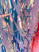 Sword Shape Hanging Sequins - Iridescent Lilac -  Iridescent Hanging Sequins On Mesh Fabric By Yard