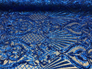 4 Way Stretch Damask Pattern Sequins Fabric Royal Fancy Embroidered Mesh Design Fashion By The Yard
