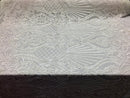 4 Way Stretch Damask Pattern Sequins Fabric White Fancy Embroidered Mesh Fashion Fabric By The Yard
