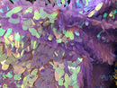 Iridescent Oval Tear Drop Sequins Fabric - Irisdescent Lilac Mermaid Shiny Fabrics By The Yard