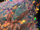 Iridescent Oval Tear Drop Sequins Fabric Irisdescent Clear Mermaid Shiny Fabric By The Yard