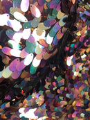 Iridescent Hologram Oval Tear Drop Sequins - Silver Blue Purple - Mermaid Fabrics Sold by The Yard