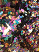 Iridescent Hologram Oval Tear Drop Sequins - Silver Blue Purple - Mermaid Fabrics Sold by The Yard