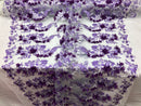 3D Embroided - Lilac Flower And Leaf Pattern Fabric Fancy Flowers Fashion Fabric By The Yard