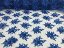 Royal Blue Hand Beaded Embroidered Floral Fabric Lace Bridal Wedding Designs By The Yard