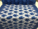 Royal Blue Hand Beaded Embroidered Floral Fabric Lace Bridal Wedding Designs By The Yard