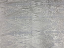 Lace Fabric - Ivory  - Fancy Damask Pattern Sequins Design Fashion Fabric