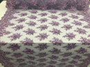 Lilac Hand Beaded Embroidered Floral Fabric Lace Bridal Wedding Designs By The Yard