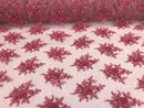 Gum Pink Beaded Embroidered Floral Fabric Lace Bridal Wedding Designs By The Yard