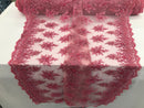 Gum Pink Beaded Embroidered Floral Fabric Lace Bridal Wedding Designs By The Yard