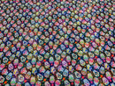 Sugar Skull Fabric - Black Glitter - Sugar Skull Day of The Dead Spandex Fabric By Yard