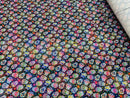 Sugar Skull Fabric - Black Glitter - Sugar Skull Day of The Dead Spandex Fabric By Yard