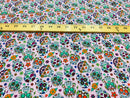 Sugar Skull Print - Lilac - Sugar Skull Day of The Dead Dia De Los Muertos Spandex Fabric By Yard