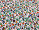 Sugar Skull Print - Lilac - Sugar Skull Day of The Dead Dia De Los Muertos Spandex Fabric By Yard
