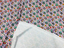Sugar Skull Print - Lilac - Sugar Skull Day of The Dead Dia De Los Muertos Spandex Fabric By Yard