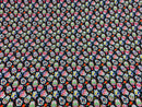 Sugar Skull Print - Black - Sugar Skull Day of The Dead Dia De Los Muertos Spandex Fabric By Yard