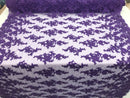 Lilac - Floral Hand Beaded Embroidered Pattern Bridal Lace Wedding Fabric Sold by The Yard