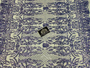 4 Way Stretch Fabric - Blue - Sequins Design on Spandex Mesh Fashion Fabric