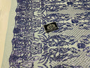 4 Way Stretch Fabric - Blue - Sequins Design on Spandex Mesh Fashion Fabric