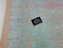 4 Way Stretch Fabric - Iridescent Aqua/ Pink - Sequins Design on Spandex Mesh Fashion Fabric