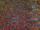 Iridescent - Orange Black Mesh - 4 Way Stretch Sequins Damask Pattern Fabric  - Sold By The Yard