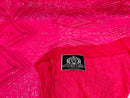4 Way Stretch Fabric - Hot Pink - Triangle Geometric Sequins Design on Spandex Mesh Fashion Fabric