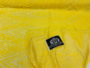 4 Way Stretch Fabric - Yellow - Triangle Geometric Sequins Design on Spandex Mesh Fashion Fabric